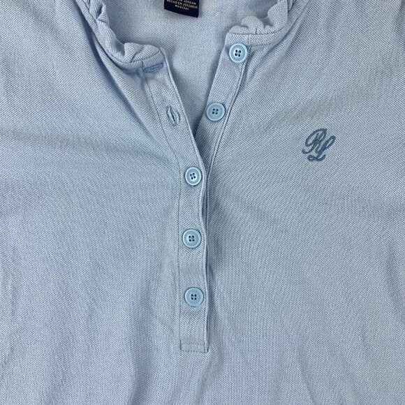 Polo Jeans Co Womens Polo Short Sleeve Button Down Blue Medium - Picture 4 of 9